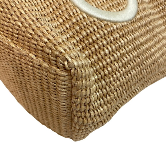 JIMMY CHOO 2-Way Basket Beach Tote Bag, Shoulder Beige, Women's - Picture 5 of 10